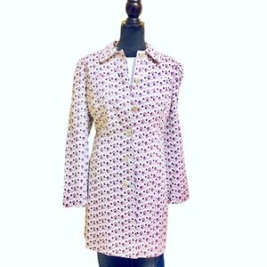 🌦️Loft Purple, tan and white Trench Coat Sz. L